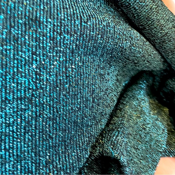 90s Nicole Miller Mini Cardigan Vintage Metallic Knit Cropped Sweater - Picture 5 of 10